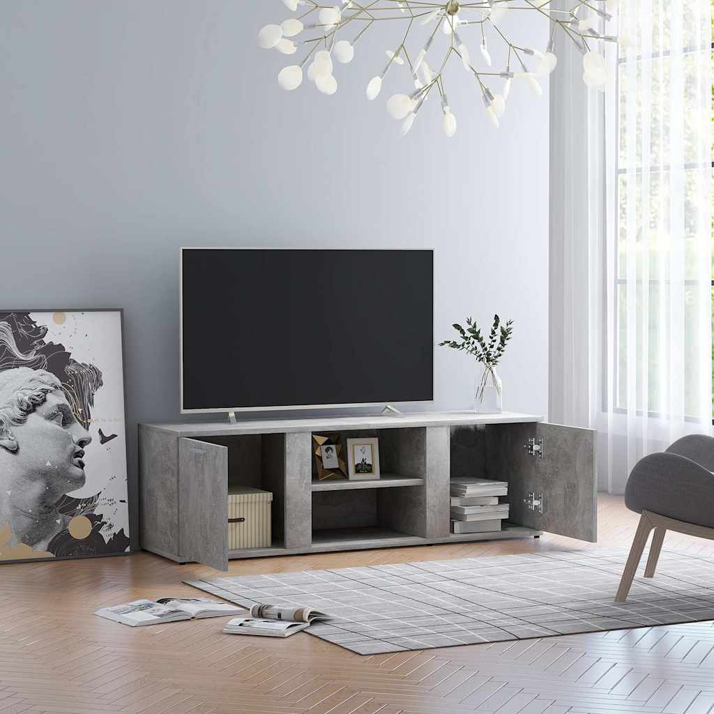 betonszürke szerelt fa TV-szekrény 120 x 34 x 37 cm