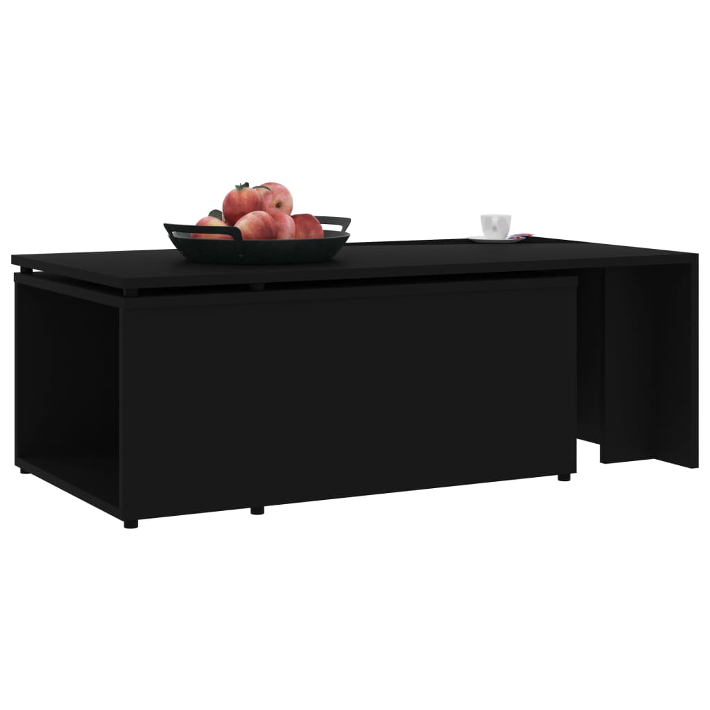 fekete szerelt fa dohányzóasztal 150 x 50 x 35 cm