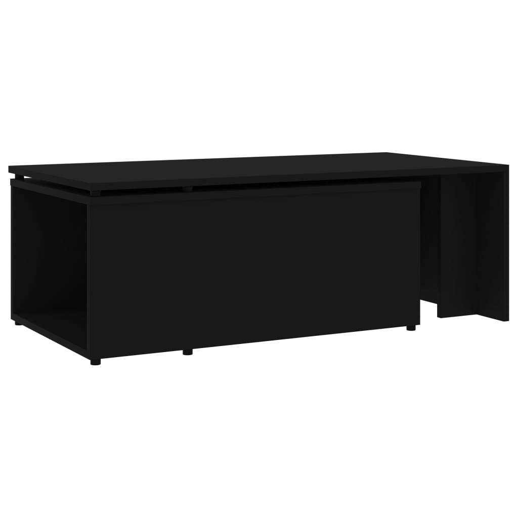fekete szerelt fa dohányzóasztal 150 x 50 x 35 cm