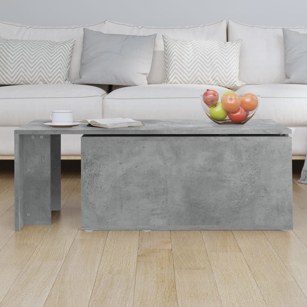 betonszürke szerelt fa dohányzóasztal 150 x 50 x 35 cm