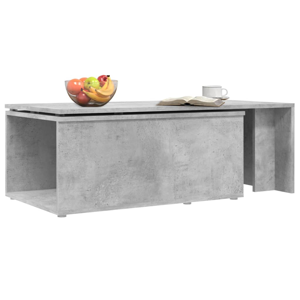 betonszürke szerelt fa dohányzóasztal 150 x 50 x 35 cm