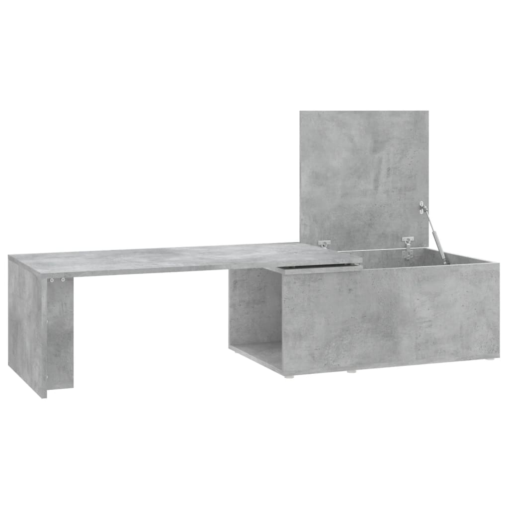 betonszürke szerelt fa dohányzóasztal 150 x 50 x 35 cm