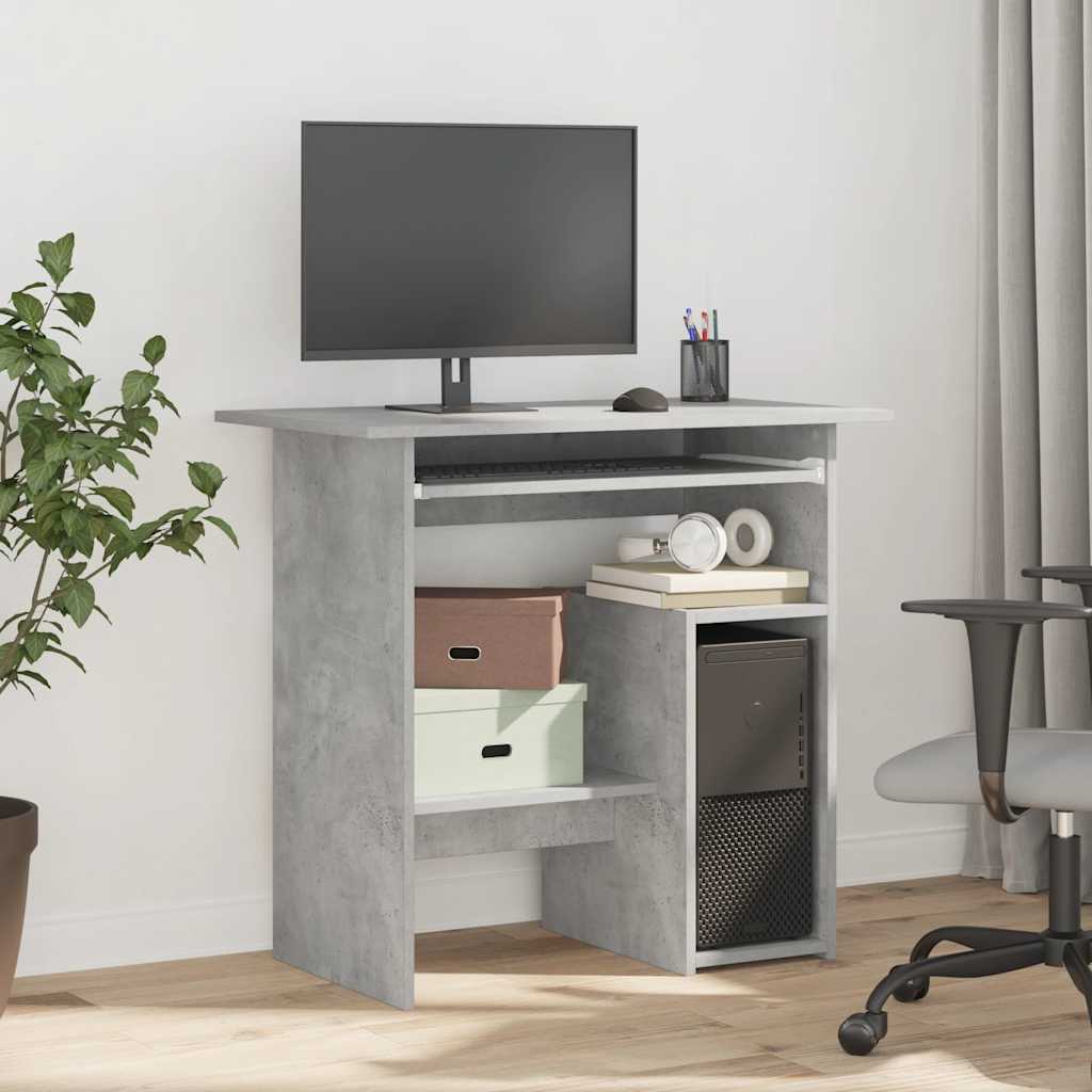 betonszürke szerelt fa íróasztal 80 x 45 x 74 cm