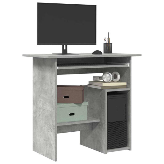 betonszürke szerelt fa íróasztal 80 x 45 x 74 cm