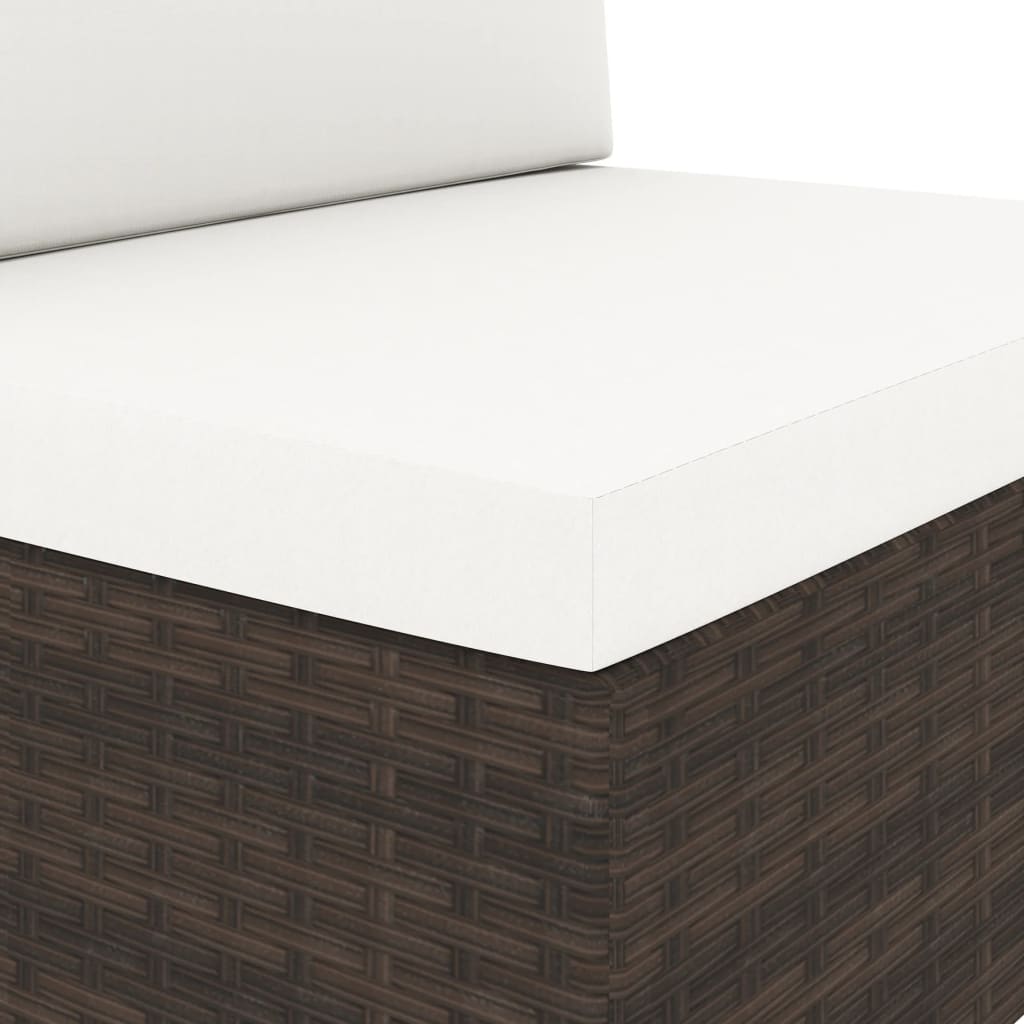 3 személyes barna elemes polyrattan kanapé