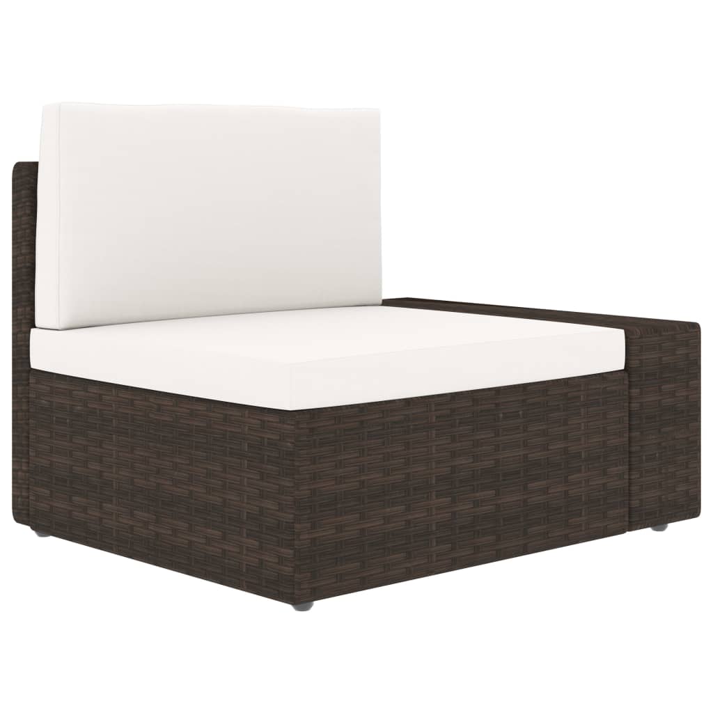 3 személyes barna elemes polyrattan kanapé