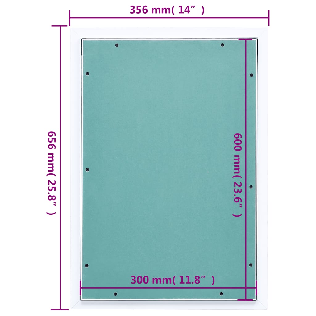 alumínium keretes és gipszkartonos hozzáférési panel 300x600 mm