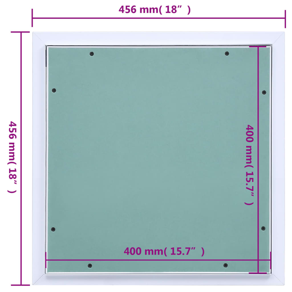 alumínium keretes és gipszkartonos hozzáférési panel 400x400 mm