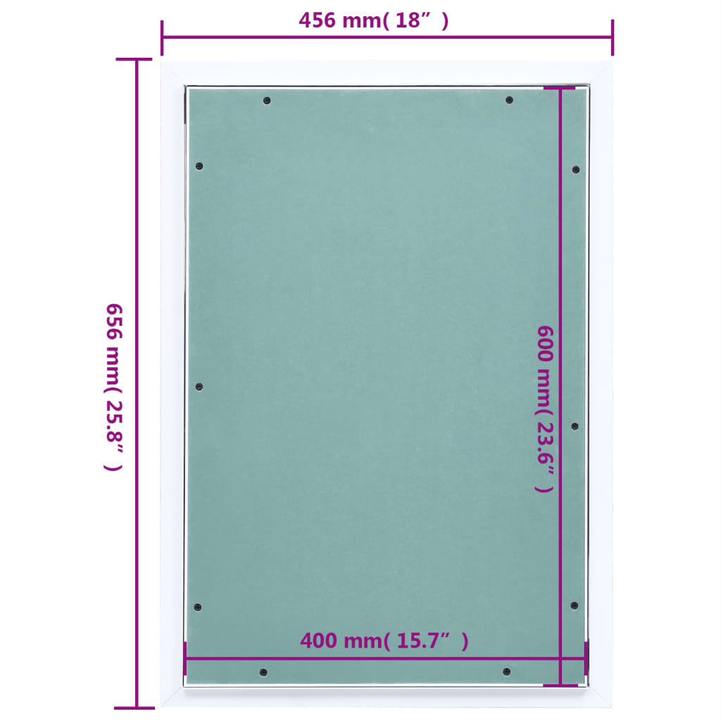 alumínium keretes és gipszkartonos hozzáférési panel 400x600 mm