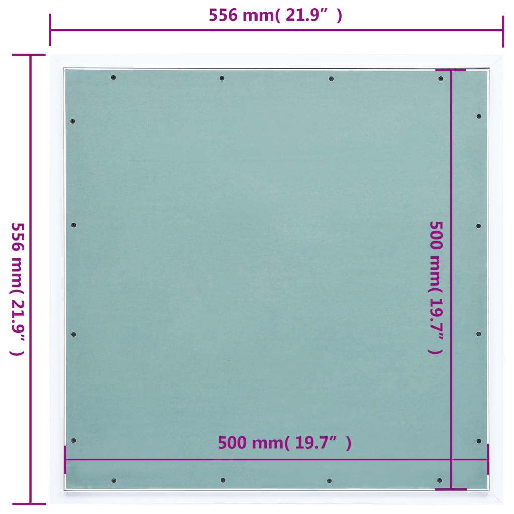 alumínium keretes és gipszkartonos hozzáférési panel 500x500 mm