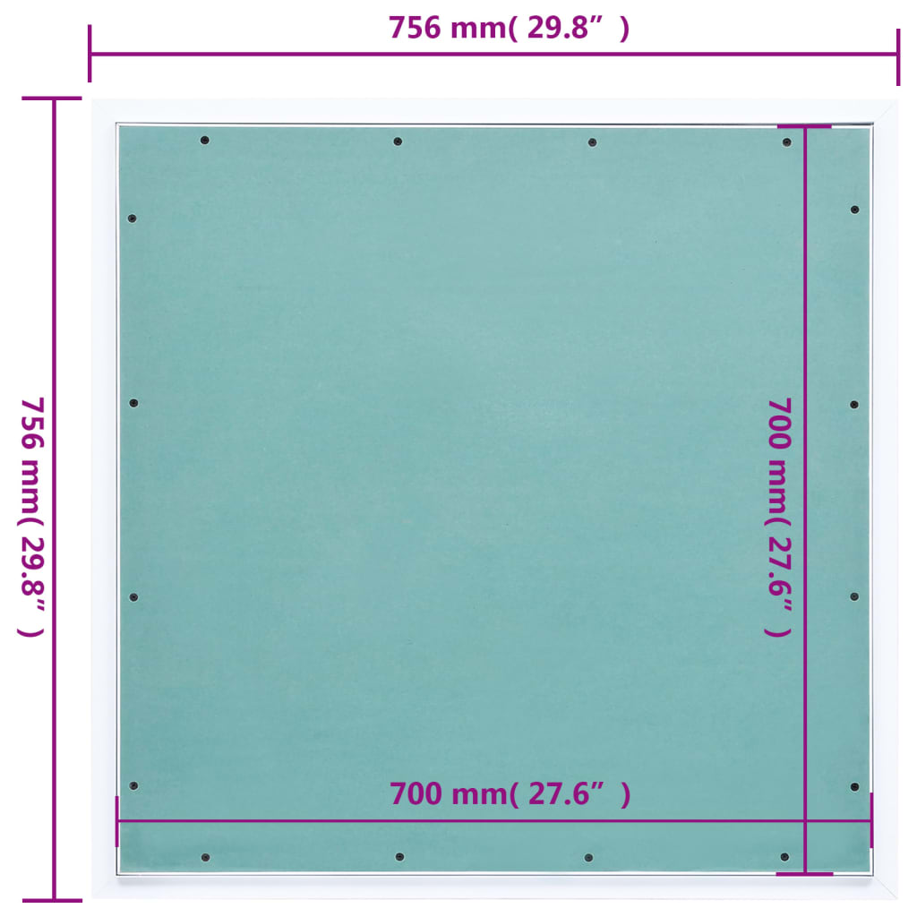 alumínium keretes és gipszkartonos hozzáférési panel 700x700 mm