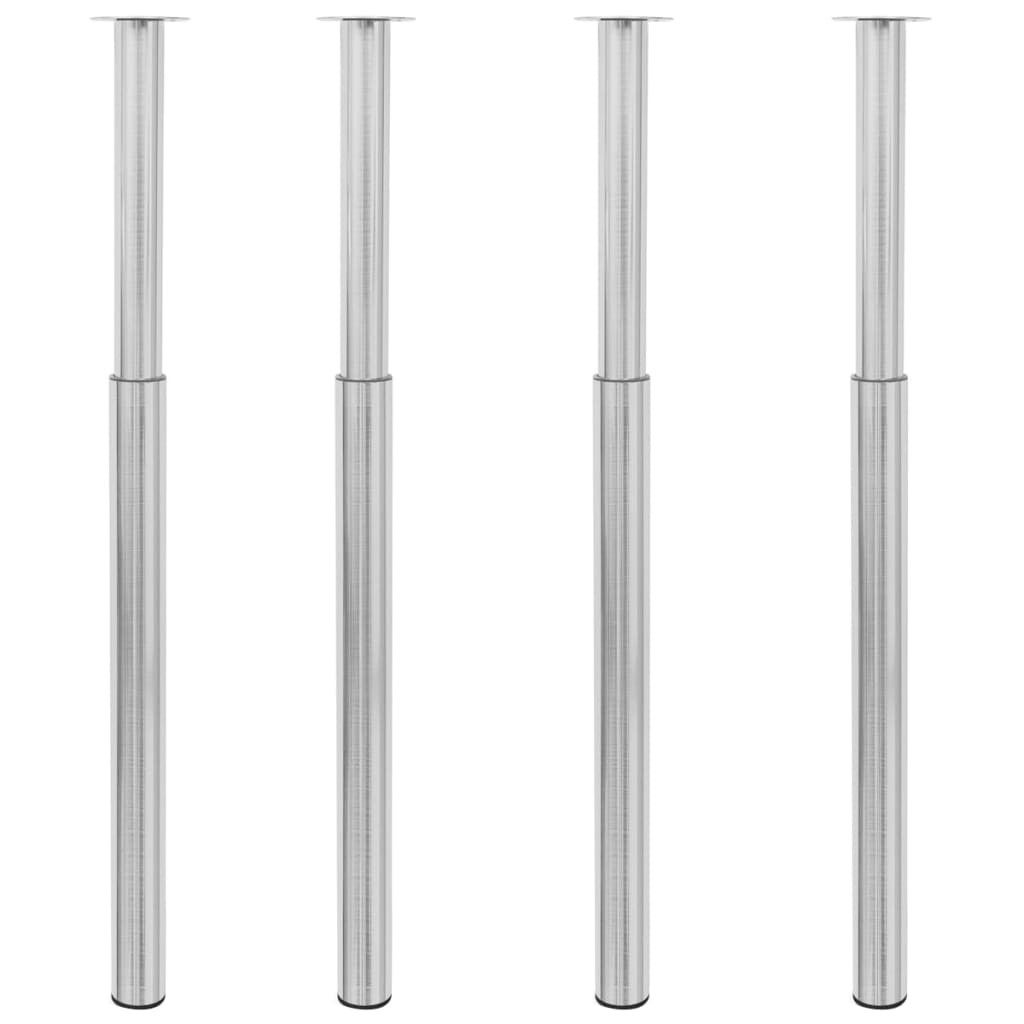 4 db rozsdamentes acél teleszkópos asztalláb 710 mm - 1100 mm