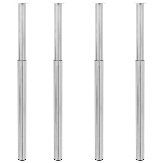 4 db rozsdamentes acél teleszkópos asztalláb 710 mm - 1100 mm