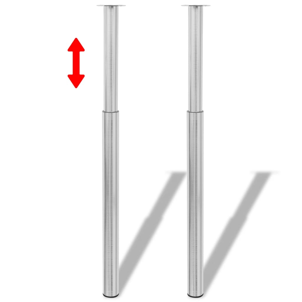 4 db rozsdamentes acél teleszkópos asztalláb 710 mm - 1100 mm