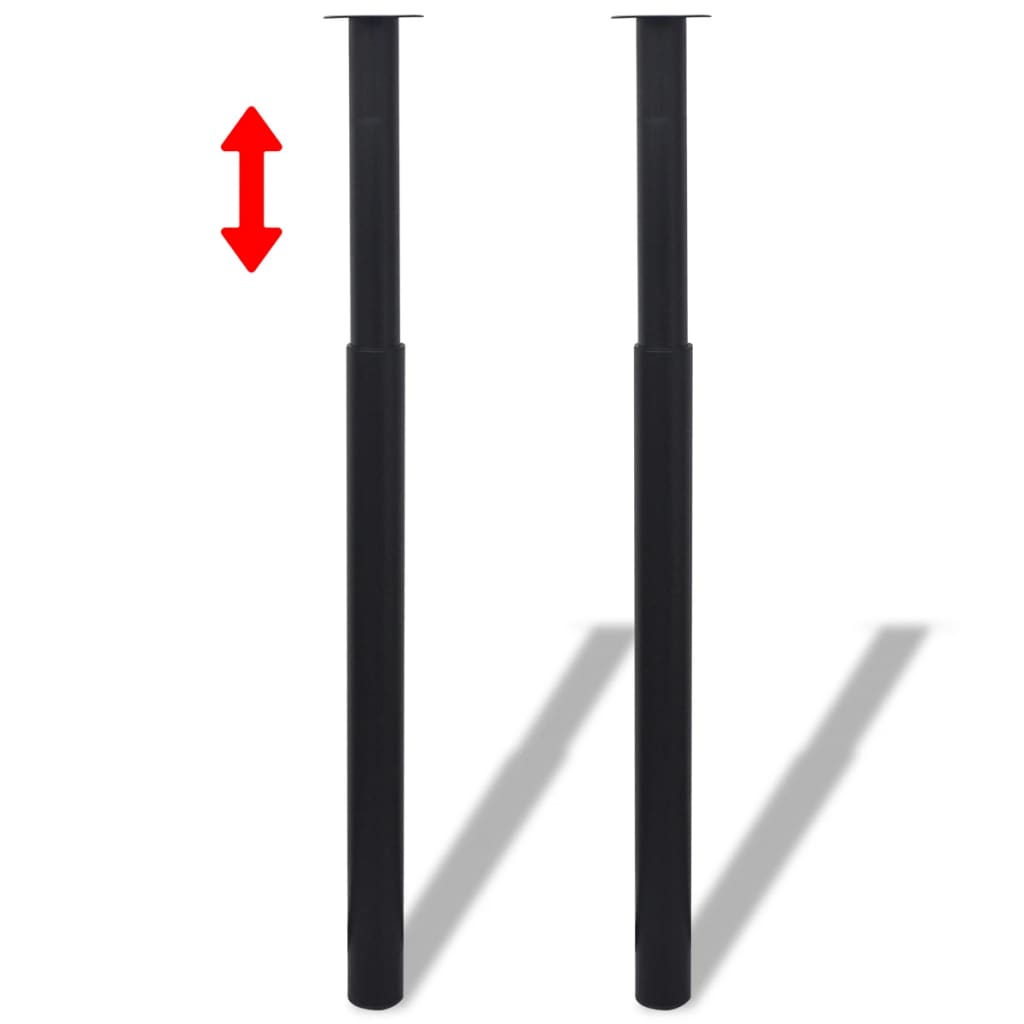 4 db fekete teleszkópos asztalláb 710 mm - 1100 mm