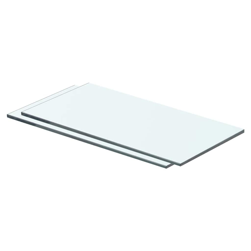 2 db átlátszó üveg paneles polc 40 x 15 cm