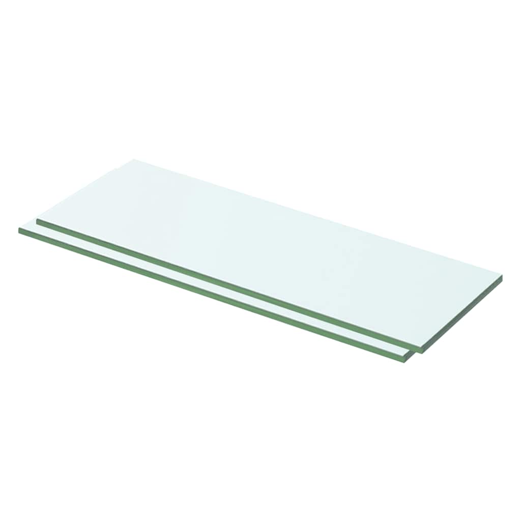 2 db átlátszó üveg paneles polc 50 x 12 cm
