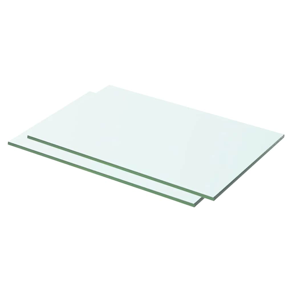 2 db átlátszó üveg paneles polc 50 x 25 cm