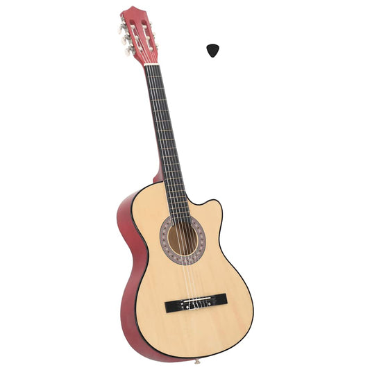 6 húros akusztikus western cutaway hársfa gitár 38"