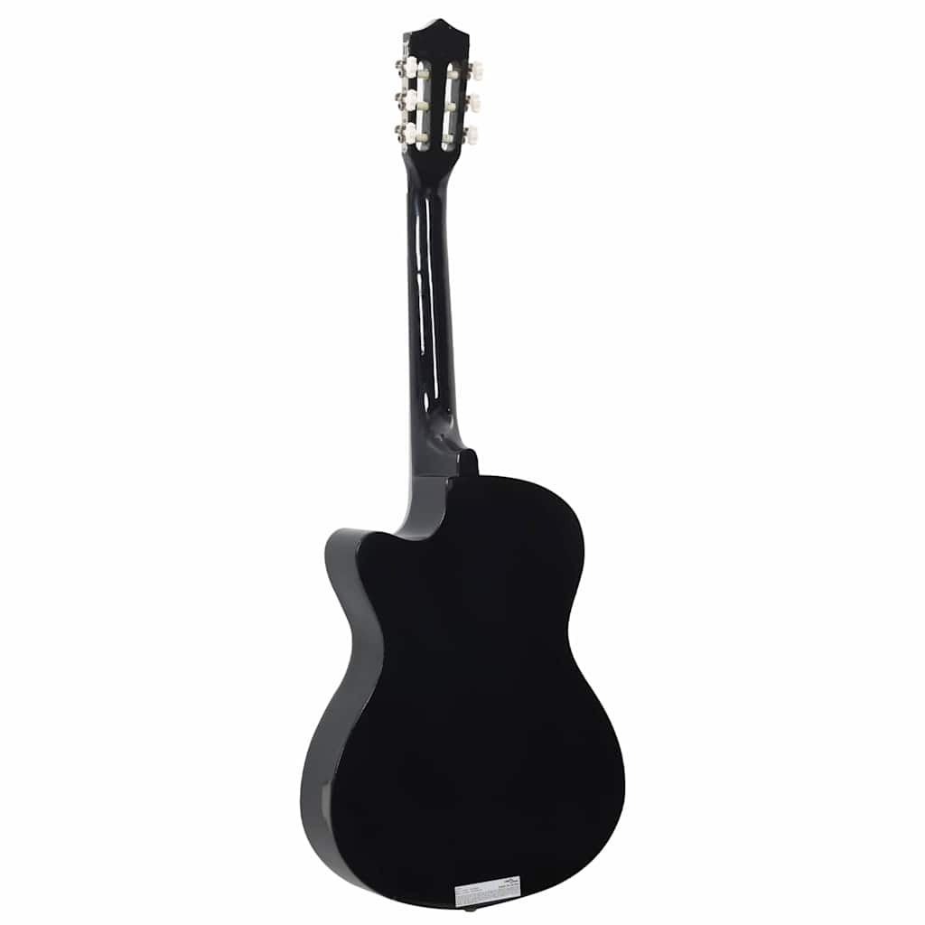 fekete 6 húros klasszikus western cutaway gitár 38"