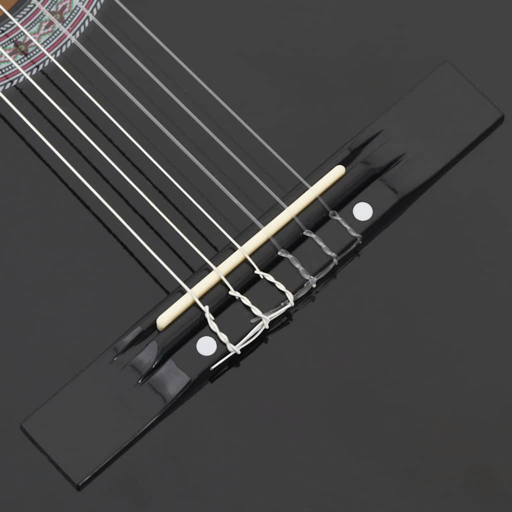 fekete 6 húros klasszikus western cutaway gitár 38"