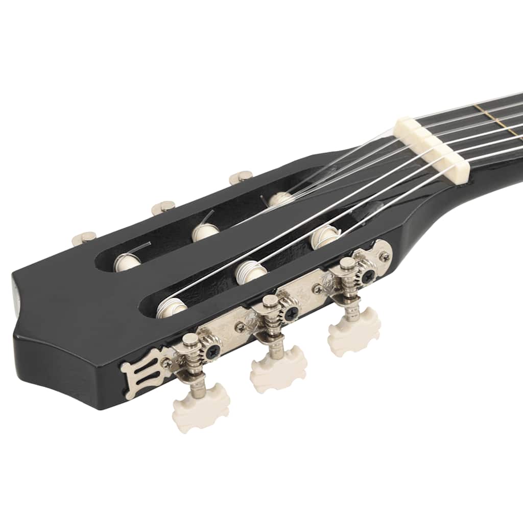 fekete 6 húros klasszikus western cutaway gitár 38"