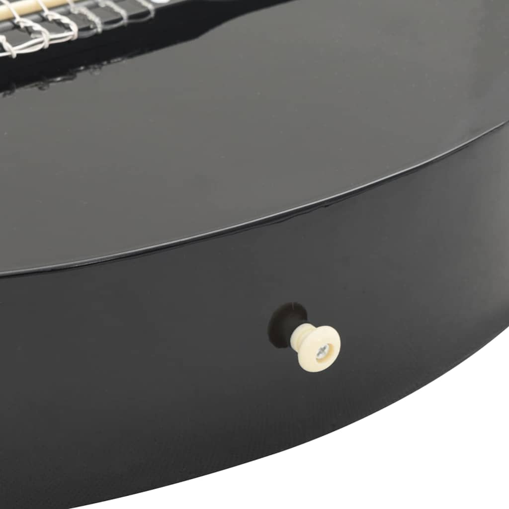 fekete 6 húros klasszikus western cutaway gitár 38"