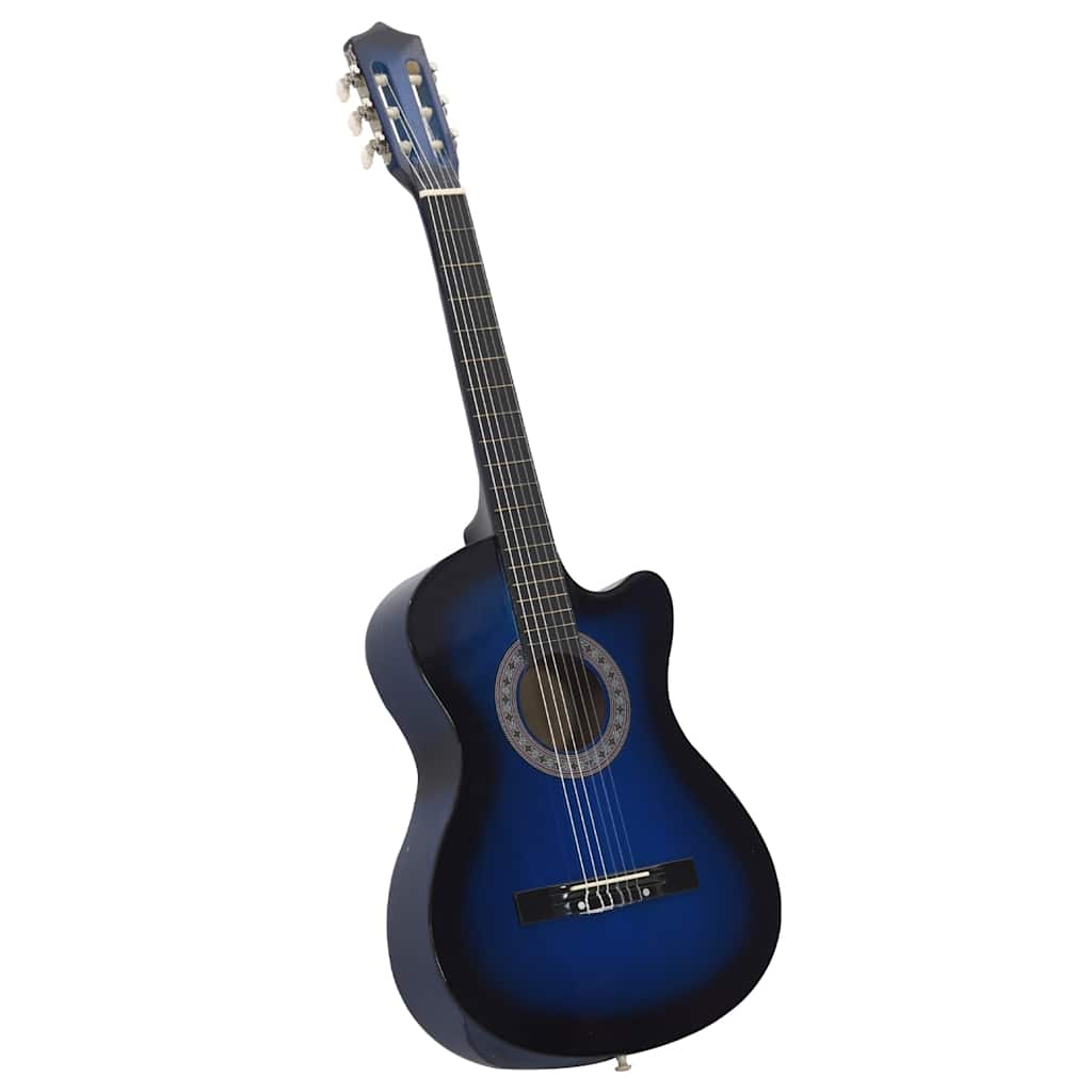 kék árnyékos 6 húros klasszikus western cutaway gitár 38"