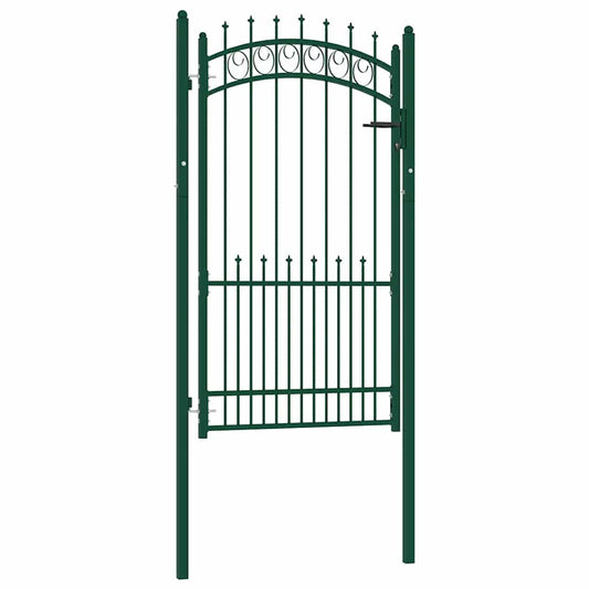 zöld acél kerítéskapu EMMEN tüskékkel 104 x 134,5 cm