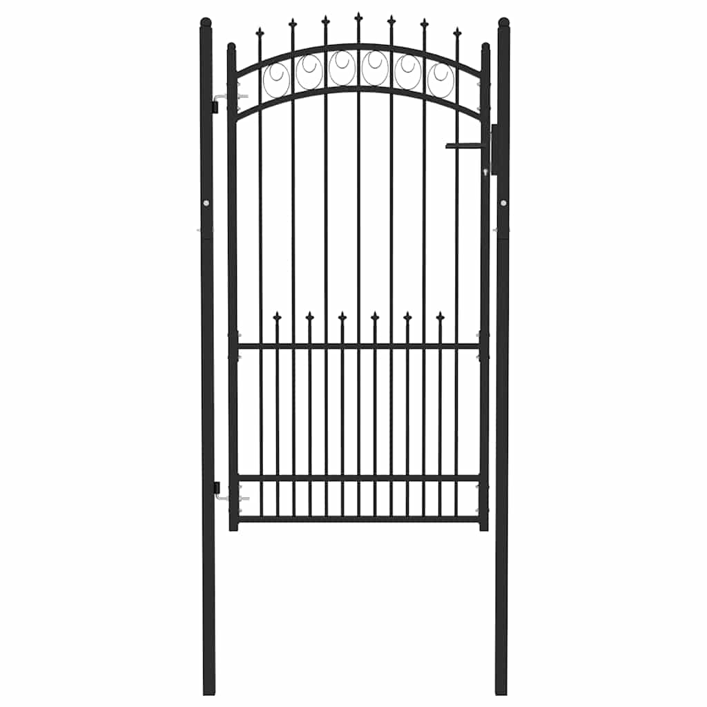 fekete acél kerítéskapu EMMEN tüskékkel 104 x 134,5 cm