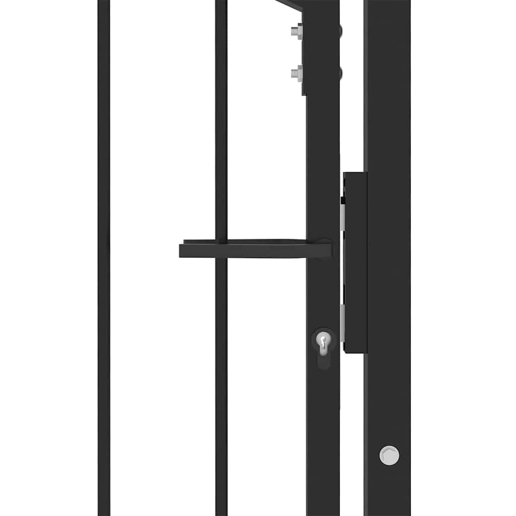 Tüskés kerítési kapu EMMEN 100 x 200 cm Porszórt Acél Fekete