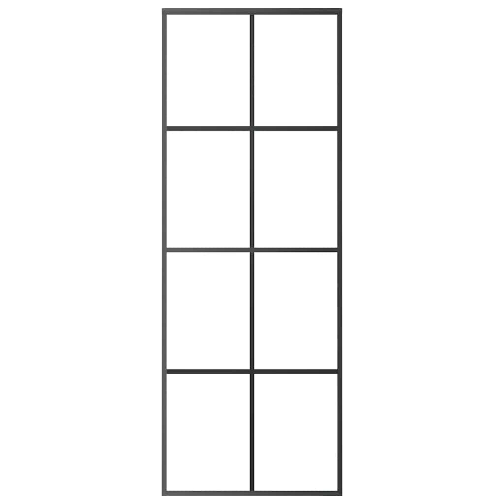 fekete alumínium és ESG üveg tolóajtó 76 x 205 cm