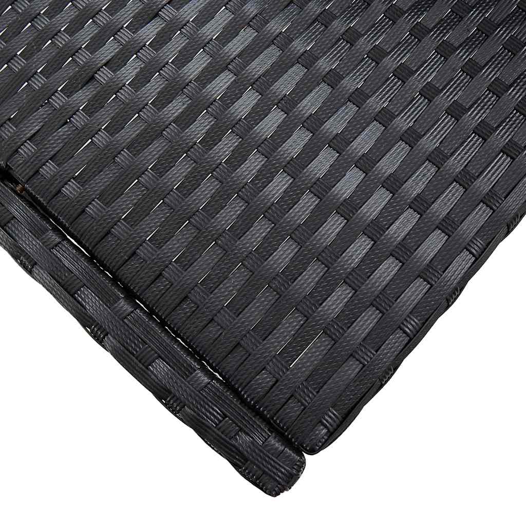 5 részes fekete kültéri polyrattan és akácfa bárgarnitúra