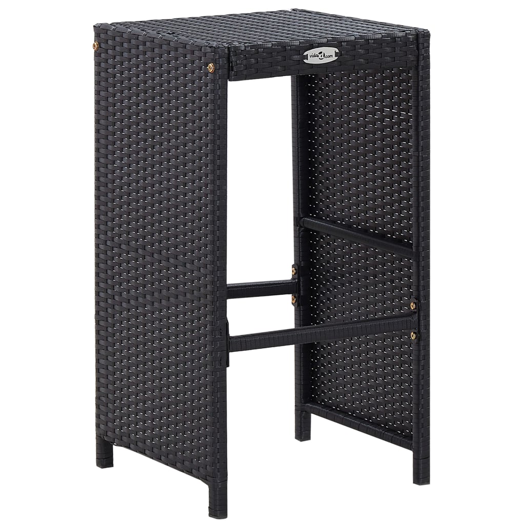 9-részes fekete kültéri polyrattan bárszett