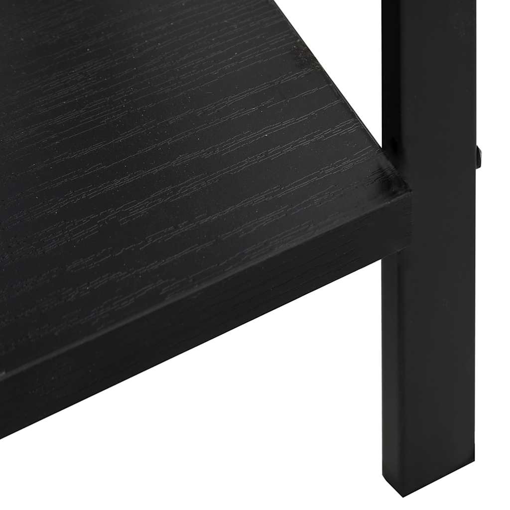 3 szintes fekete szerelt fa könyvespolc 60 x 27,6 x 90,5 cm