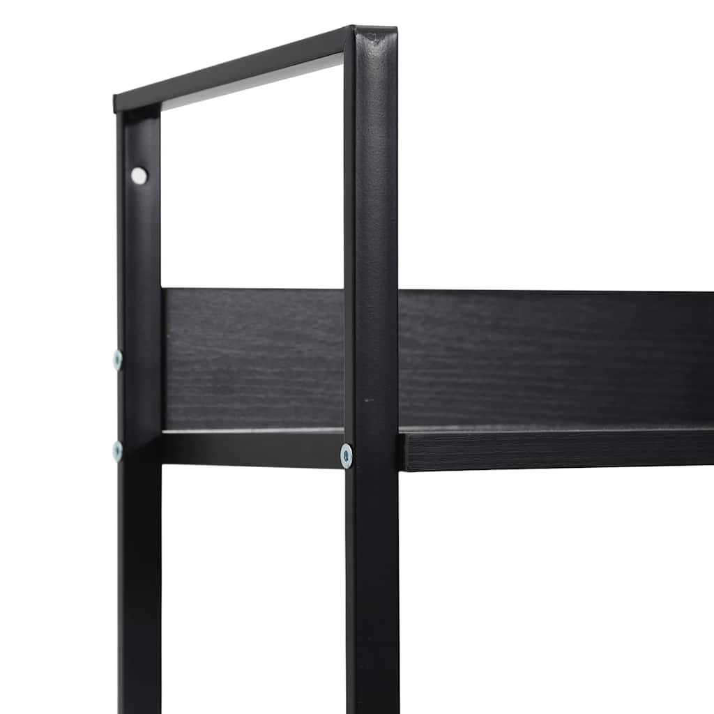 3 szintes fekete szerelt fa könyvespolc 60 x 27,6 x 90,5 cm