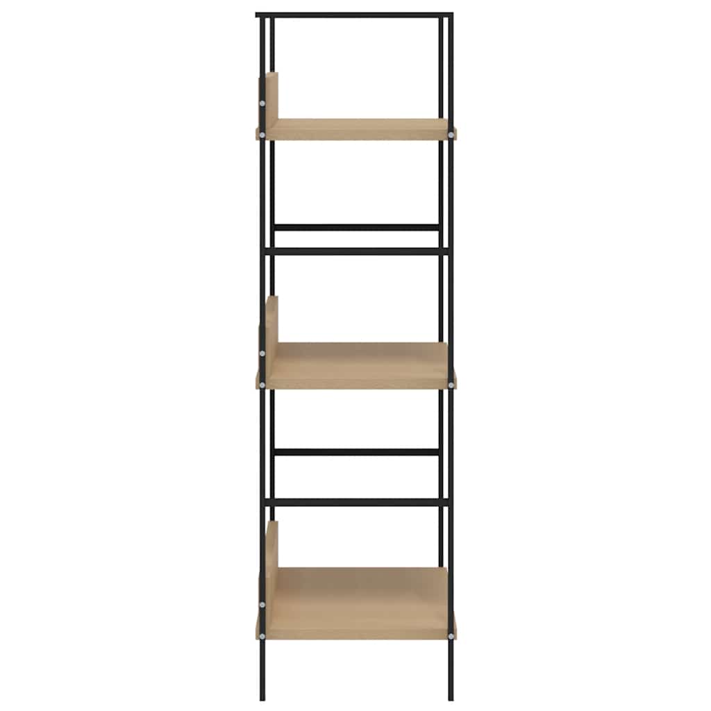3 szintes tölgyszínű szerelt fa könyvespolc 60 x 27,6 x 90,5 cm
