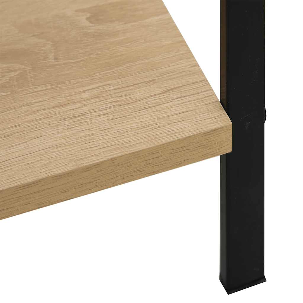 3 szintes tölgyszínű szerelt fa könyvespolc 60 x 27,6 x 90,5 cm