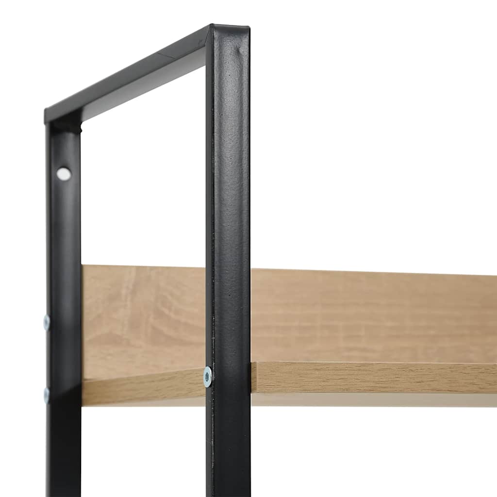 3 szintes tölgyszínű szerelt fa könyvespolc 60 x 27,6 x 90,5 cm