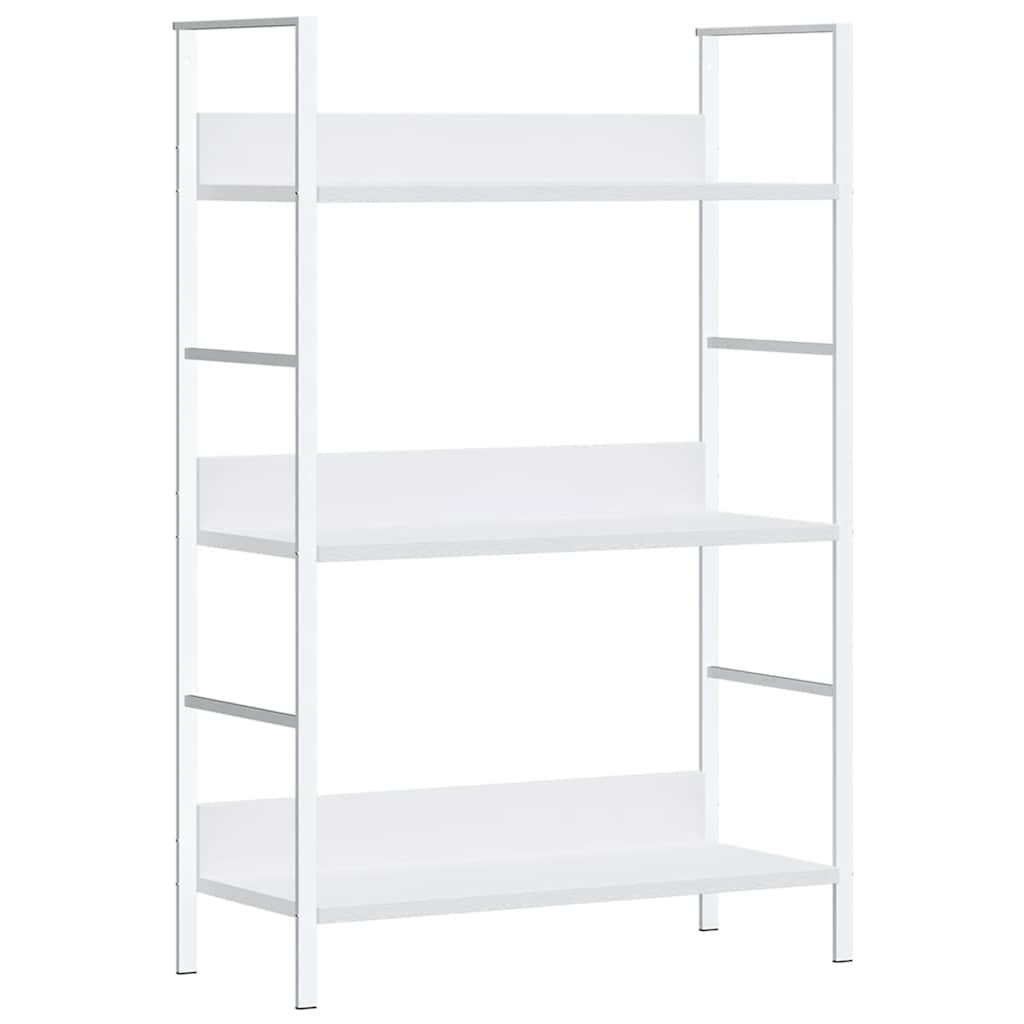 3 szintes fehér szerelt fa könyvespolc 60 x 27,6 x 90,5 cm