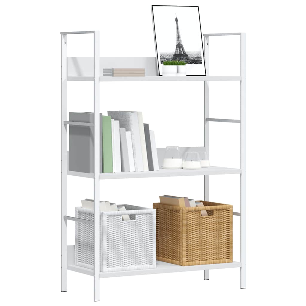 3 szintes fehér szerelt fa könyvespolc 60 x 27,6 x 90,5 cm