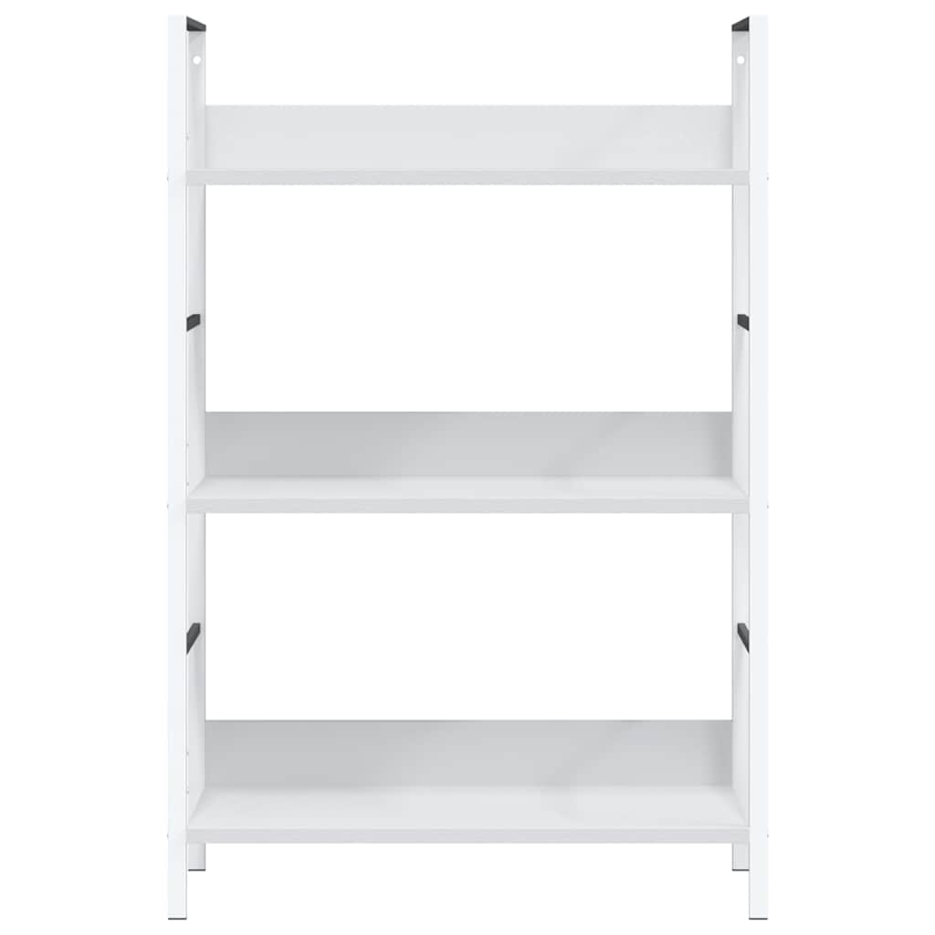 3 szintes fehér szerelt fa könyvespolc 60 x 27,6 x 90,5 cm