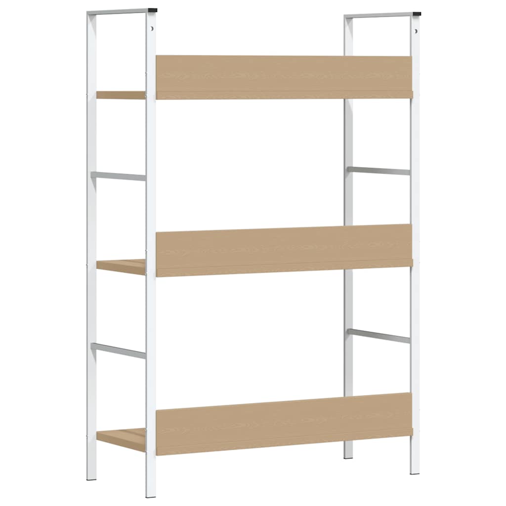 3 szintes tölgyszínű szerelt fa könyvespolc 60 x 27,6 x 90,5 cm