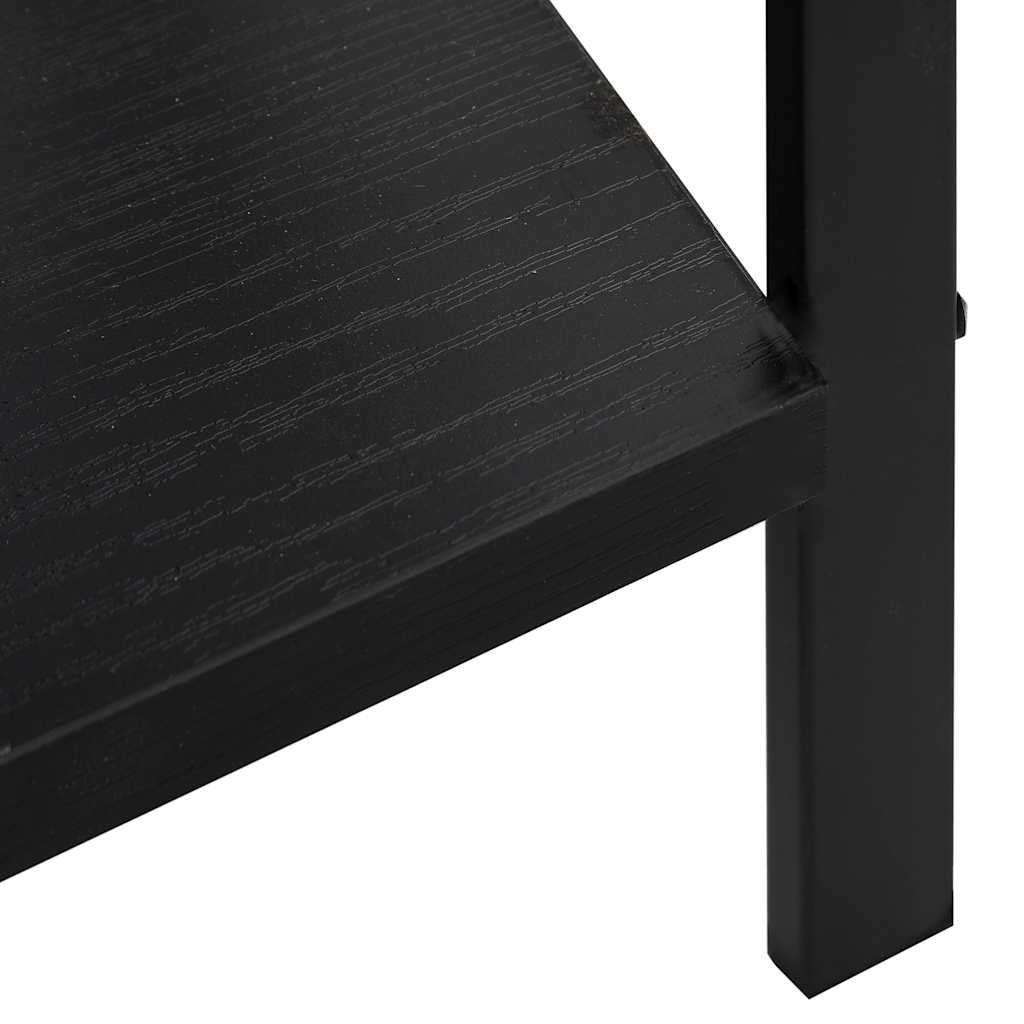 4 szintes fekete szerelt fa könyvespolc 60 x 27,6 x 124,5 cm