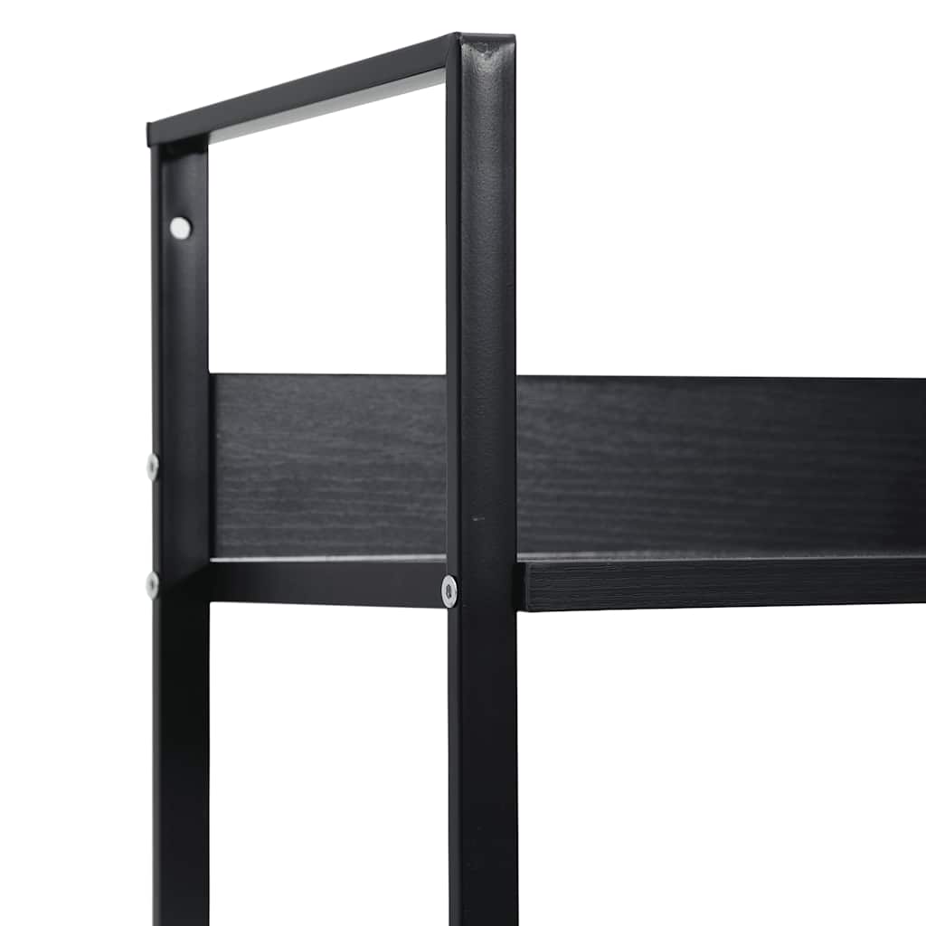 4 szintes fekete szerelt fa könyvespolc 60 x 27,6 x 124,5 cm