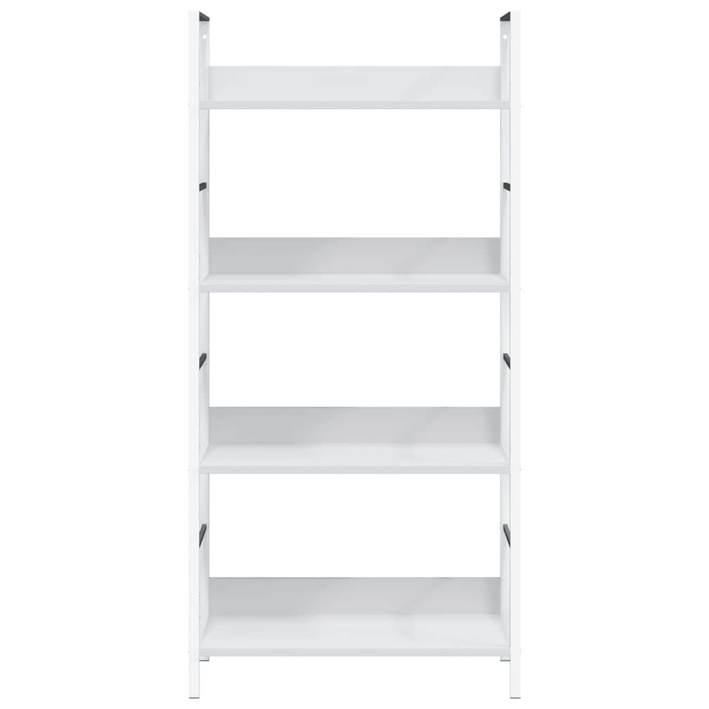 4 szintes fehér szerelt fa könyvespolc 60 x 27,6 x 124,5 cm