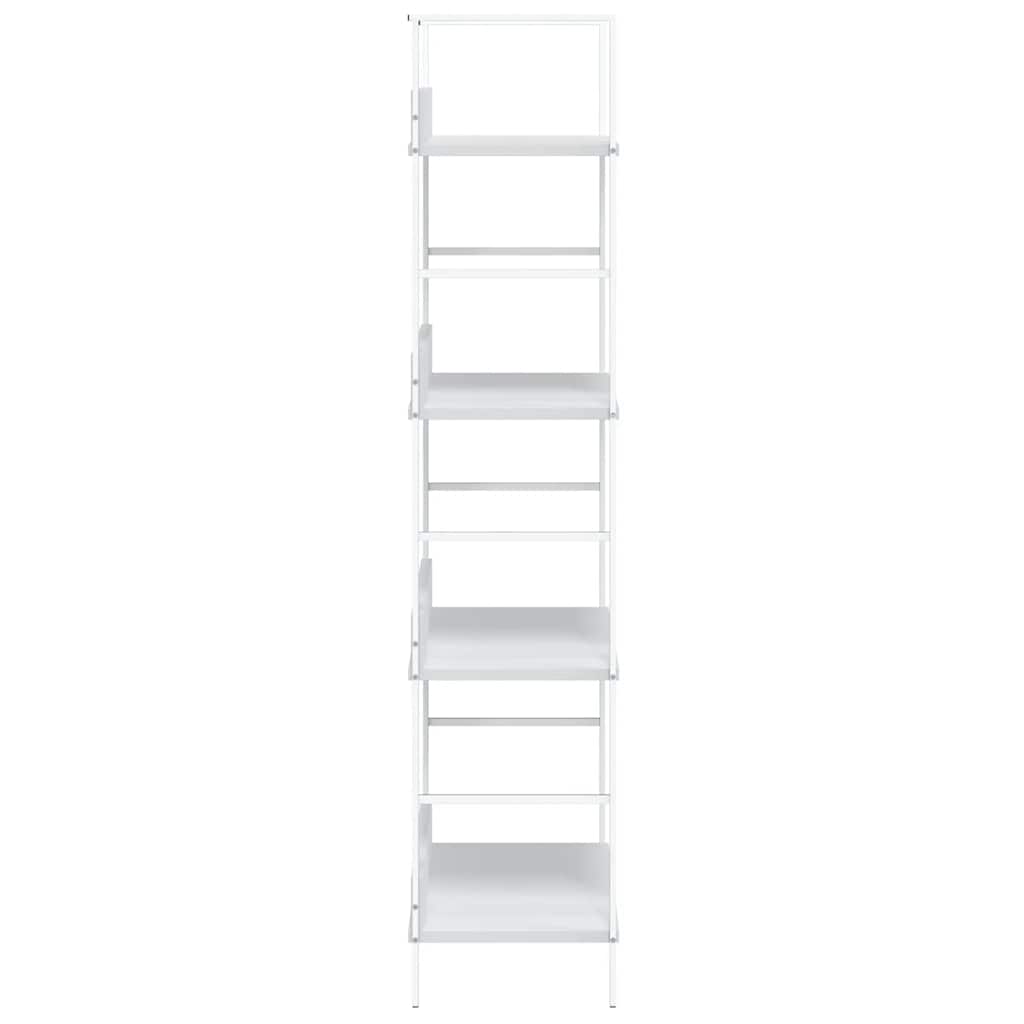 4 szintes fehér szerelt fa könyvespolc 60 x 27,6 x 124,5 cm