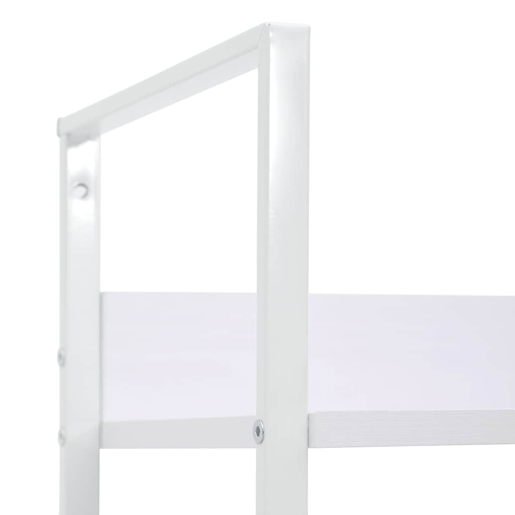 4 szintes fehér szerelt fa könyvespolc 60 x 27,6 x 124,5 cm