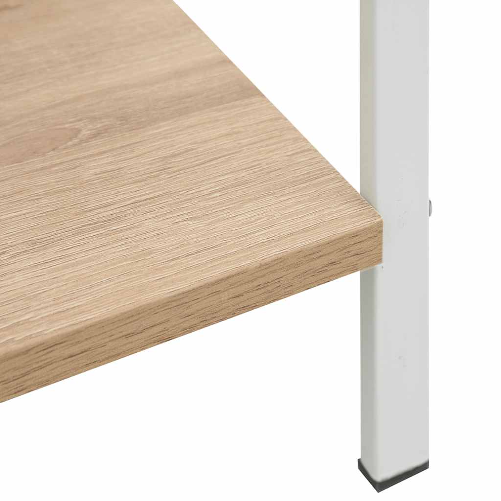 4 szintes tölgyszínű szerelt fa könyvespolc 60x27,6x124,5 cm
