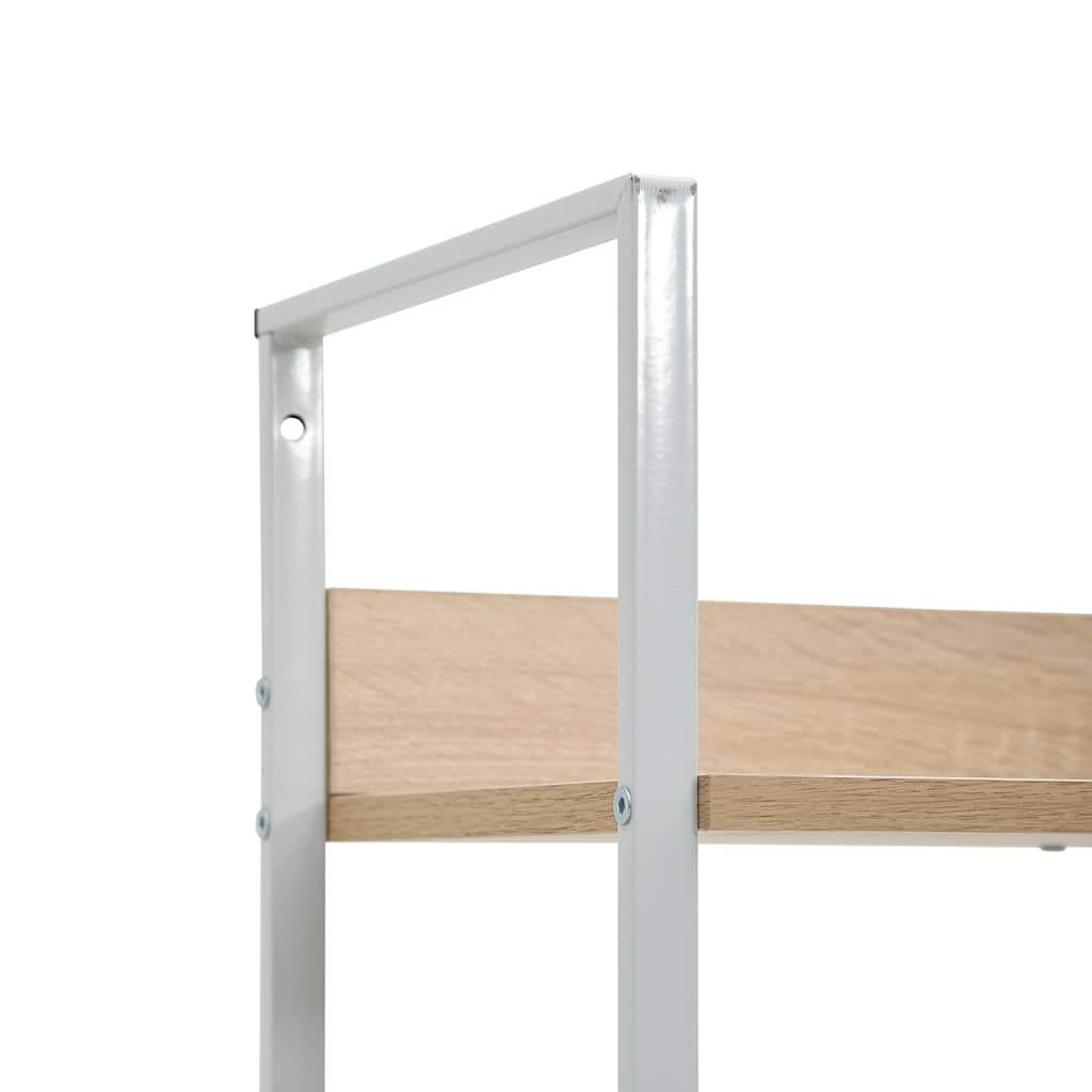 4 szintes tölgyszínű szerelt fa könyvespolc 60x27,6x124,5 cm